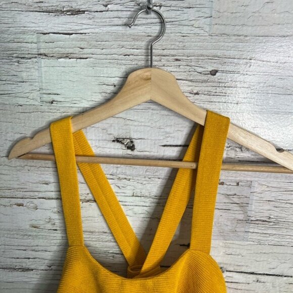Madewell yellow Tiered Sleeveless Tank Top size xs - Picture 3 of 6